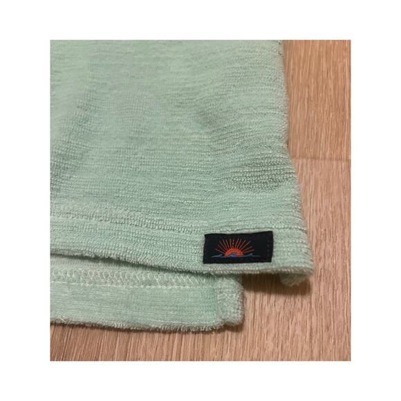 Faherty Short Sleeve Terry Cloth Polo Shirt Mens M Seafoam Green Cotton Polyeste - Picture 2 of 7